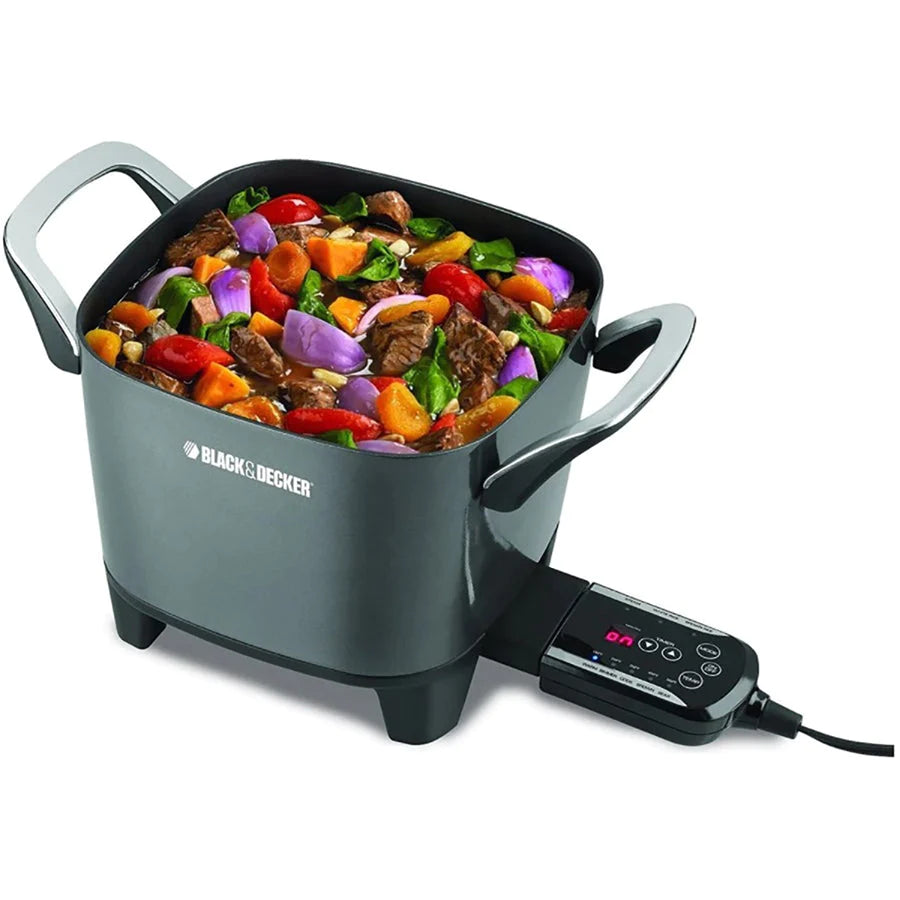 BLACK + DECKER 30-Cup Digital Rice Cooker, Non-Stick Coating, Gray