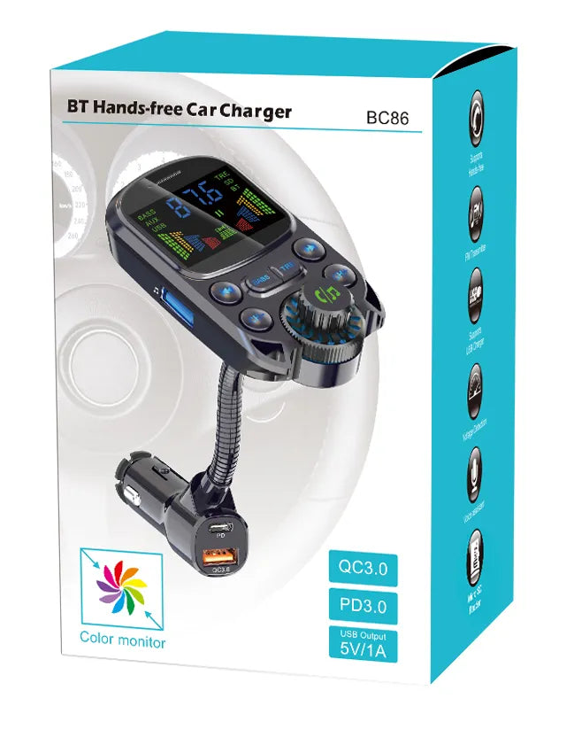 BC86 Car MP3 Player - Drive to the Beat with Powerful Bass and Fast Charging