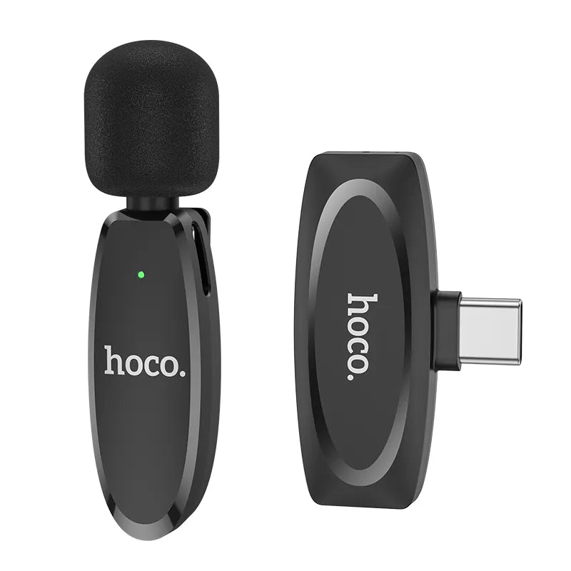 HOCO L15 Wireless Lavalier Microphone for iPhone & Android - Clear and Portable Audio Recording!