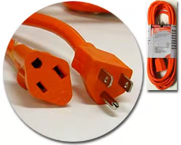 Electrical Extension Cord with 3 Pronge and 1 Outlet (CUL)